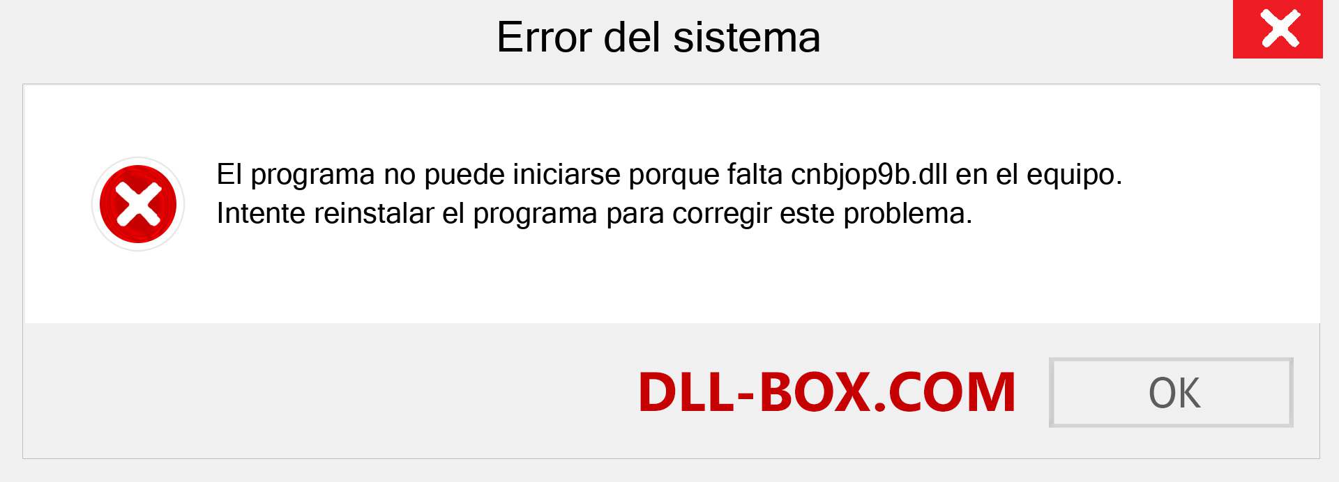 ¿Falta el archivo cnbjop9b.dll ?. Descargar para Windows 7, 8, 10 - Corregir cnbjop9b dll Missing Error en Windows, fotos, imágenes