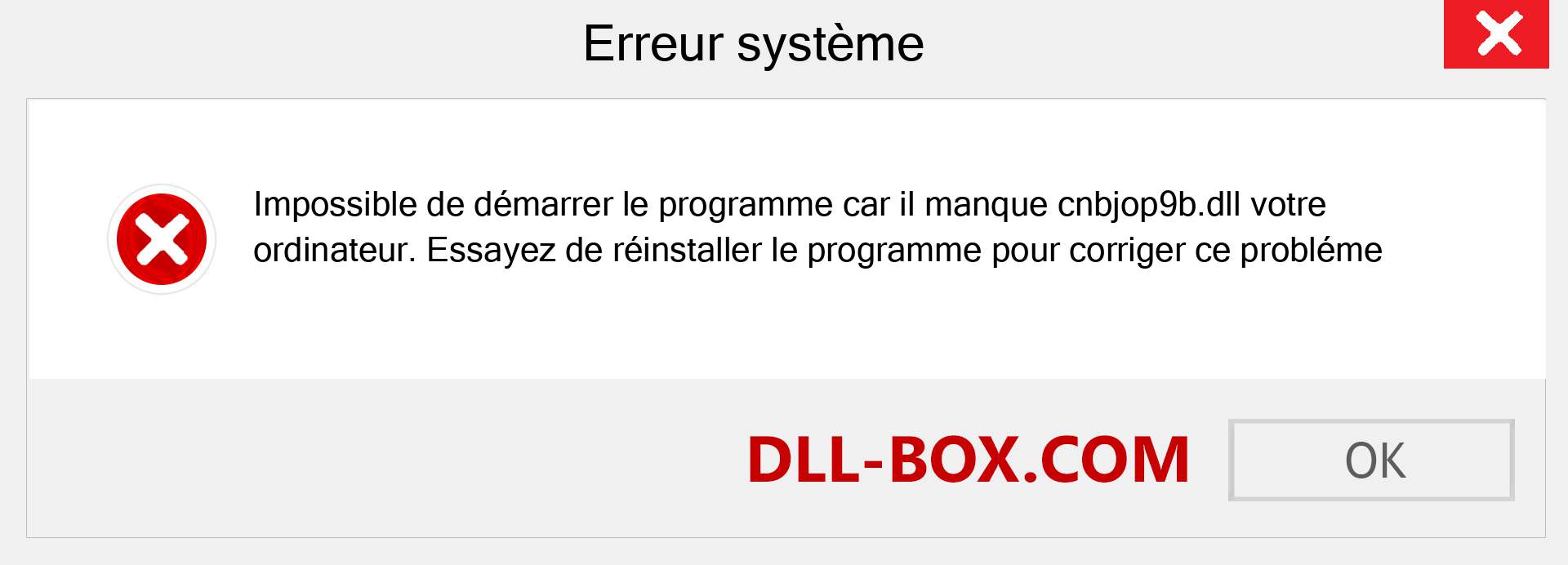 Le fichier cnbjop9b.dll est manquant ?. Télécharger pour Windows 7, 8, 10 - Correction de l'erreur manquante cnbjop9b dll sur Windows, photos, images